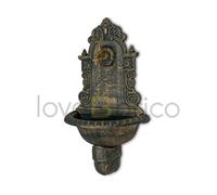 Fontana acquasantiera verde a muro da giardino ghisa esterno rubinetto ottone