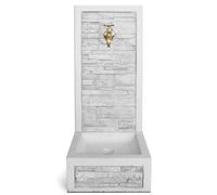 Fontana A Parete Moderna In Cemento Effetto Pietra Adige 40x40x92 Bianca Kam