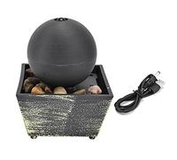 Fontana a sfera da tavolo per interni USB 3V con luce LED, ornamento per fontana da tavolo, decorazione rilassante in pietra per ufficio domestico, mini fontana portatile con cavo