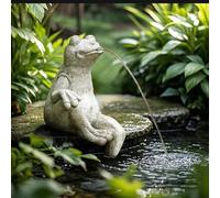Fontana a spruzzo per laghetti con pompa, decorazione acquatica a forma di rana in pietra artificiale per laghetti con carpe Koi, ornamento da giardino per esterni per piccoli stagni(30x30x50cm)