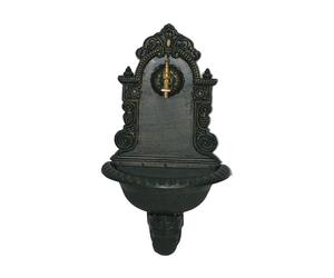 Fontana acquasantiera verde a muro da giardino ghisa esterno rubinetto ottone