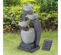 Fontana ad energia solare, design a cascata a 4 ripiani, con luci per esterni, decorazione da giardino e patio