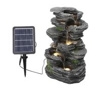 Fontana ad energia solare, design a cascata a 4 ripiani, con luci per esterni, decorazione da giardino e patio
