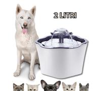 Fontana Animali 2L Automatica Silenziosa 3 Getti Cani Gatti Uccelli