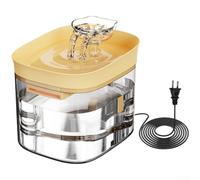 Fontana automatica silenziosa per gatti, capacità 1,8 l, con design a 360 gradi e doppio filtro per una circolazione dell'acqua dolce pulita, versione gialla (giallo)