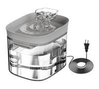 Fontana automatica silenziosa per gatti, capacità 1,8 l, con design a 360 gradi e doppio filtro per una circolazione pulita dell'acqua dolce, versione gialla (grigio)