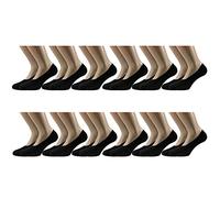 Fontana Calze, 12 paia di calzini invisibili salvapiede sanitari in cotone Filo di Scozia elasticizzato. NERO tg 35/38