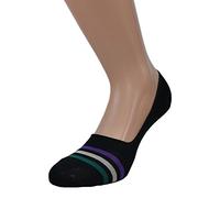 Fontana Calze, 12 paia di fantasmini salvapiede in cotone Filo di Scozia elasticizzato con elastico comfort fantasia a righe. NERO tg 38/40