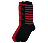Fontana Calze, 3 paia di calze lunghe bambino ragazzo in caldo cotone elasticizzato. Prodotto Italiano (31-34, ROSSO-NERO)