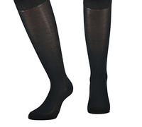 Fontana Calze, 3 paia di calze LUNGHE in puro cotone Filo di Scozia elasticizzate, confortevoli e rinforzate su punta e tallone. Prodotto Italiano. (45-47, NERO)