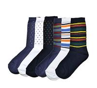 Fontana Calze, 6 paia di calze corte bambino ragazzo in caldo cotone elasticizzato. Prodotto Italiano. RIGHE + POIS 27-30