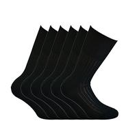 Fontana Calze, 6 paia di calze UOMO sanitarie a bassa compressione in cotone 100%. NERO TG 45/47