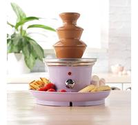 Petra PT3428PPVDEEU7 Fontana di Cioccolato - 3 Livelli Fontana di Cascata, 90W, Torre Smontabile in Acciaio Inox, capacità 500g di Cioccolato, Include 2 vassoi per alimentie 100 spiedini di bambù