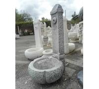 FONTANA CON COLONNINA COLONNA DA GIARDINO PER ESTERNO IN CEMENTO MARMO H 96 CM