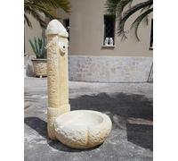 FONTANA CON COLONNINA COLONNA DA GIARDINO PER ESTERNO IN CEMENTO MARMO H 96 CM