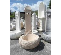 FONTANA CON COLONNINA COLONNA DA GIARDINO PER ESTERNO IN CEMENTO MARMO H 96 CM