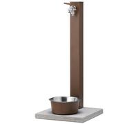 Fontana con doppio Rubinetto con Vaschetta, Abbeveratoio e Base Belfer PET Dimensioni 30x28x110 cm - peso 6,5 kg design, colore Ruggine ruggine
