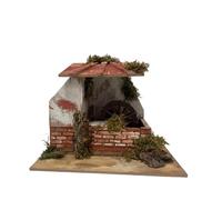 Fontana con Mulino ad acqua con Ruota POZZO Presepe ARTIGIANALE Natale in Legno e Muschio in Resina Scenario Paesaggio Presepio Napoletano casolare Fattoria 25x16X h. 22 cm Pompa inclusa
