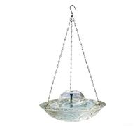 Fontana da bagno per uccelli alimentata tramite USB, per giardini all'aperto, multi angolo, flusso d'acqua, ganci rinforzati, 23,5 x 45 cm, colori assortiti (bianco trasparente)