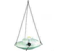 Fontana da esterno alimentata tramite USB con vaschetta per uccelli a forma di cuore per incoraggiare le popolazioni locali di uccelli e il divertimento del giardino (verde)