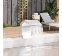 Fontana da giardino a cascata in acciaio inox (SS 304) - 45 x 30 x 60 cm - per laghetto e giardino - durevole e resistente alle intemperie