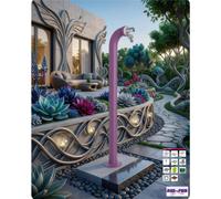 Fontana da Giardino a colonna forma di Periscopio Design Moderno Belfer Dimensioni 11x18xh 80 cm - peso 3,2 kg design , colore Viola viola