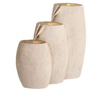 Fontana da giardino all'aperto d'acqua con luce LED in resina Beige Arkle