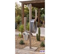 Fontana da Giardino ARIZONA Doppio rubinetto il secondo con attacco rapido Acciaio Alluminio Belfer Dimensioni 32x17xh 102 cm - peso 4 kg colore Tortora tortora