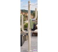 Fontana da Giardino ARIZONA Doppio rubinetto il secondo con attacco rapido Acciaio Alluminio Belfer Dimensioni 32x17xh 102 cm - peso 4 kg colore Avorio avorio