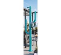 Fontana da Giardino ARIZONA Doppio rubinetto il secondo con attacco rapido Acciaio Alluminio Belfer Dimensioni 32x17xh 102 cm - peso 4 kg colore Turkese turchese