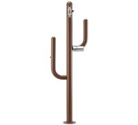 Fontana da Giardino ARIZONA Doppio rubinetto il secondo con attacco rapido Acciaio Alluminio Belfer Dimensioni 32x17xh 102 cm - peso 4 kg colore Ruggine ruggine