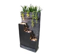 Fontana da giardino BK845 con illuminazione a LED fontana per interni ed esterni. Può essere piantato, decorazione del giardino cascata