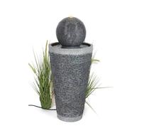 Fontana da giardino BK910 fontana a sfera fontana effetto pietra 71 cm con illuminazione a LED decorazione da giardino