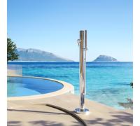 Fontana da Giardino Colonna esterno SAMBUCO Acciaio Inox Con Miscelatore 100cm - CONFEZIONE: 1 pz.