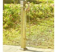 Fontana da giardino con colonna d'acqua in acciaio inossidabile, base antigelo, per esterni, per cortile