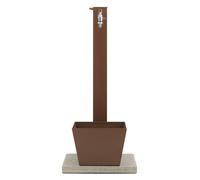 Fontana da Giardino con Rubinetto Base Vaschetta e Portagomma Belfer 42/QRRV Ruggine