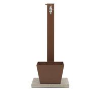 Fontana da Giardino con Rubinetto Base Vaschetta e Portagomma Belfer 42/QRRV Ruggine