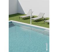 Fontana da Giardino con Rubinetto e vasca Rotonda Dimensioni 11x15x h 86 cm - peso 4,5kg con tubo rubinetto, Colore Bianco bianco