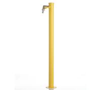 Fontana da Giardino con Rubinetto e vasca Rotonda Dimensioni 11x15x h 86 cm - peso 4,5kg con tubo rubinetto, Colore Giallo giallo
