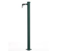 Fontana da Giardino con Rubinetto e vasca Rotonda Dimensioni 11x15x h 86 cm - peso 4,5kg con tubo rubinetto, Colore Verde verde