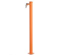 Fontana da Giardino con Rubinetto e vasca Rotonda Dimensioni 11x15x h 86 cm - peso 4,5kg con tubo rubinetto, Colore Arancione arancione