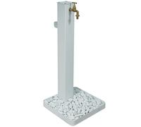 Fontana da Giardino con Rubinetto in Ottone e Base con Ciottoli 40x40x97 cm in
