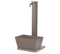 Fontana da Giardino con Rubinetto Vaschetta e Base Belfer 42/QVR Tortora