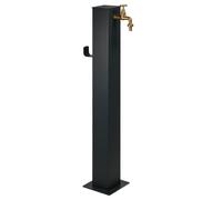 Fontana da Giardino Design a Colonna Quadrata Rubinetto in Ottone e Base 5 mm