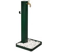 Fontana da Giardino Design a Colonna Quadrata Rubinetto in Ottone e Base con