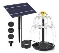 Fontana Da Giardino Esterno Solare, Pompa Solare Per Laghetto Da Giardino, Bagno Per Uccelli Fontanella Da Giardino, Pompa Acqua Solare Con Pannello Per Fontana Cascata Fai Da Te Decorazione (2.5W)