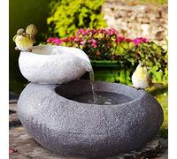 Fontana da Giardino Fontana Decorativa Fontana da Interno Fontana con Luce a LED 230V Cascata per Giardino, Laghetto da Giardino, Terrazza, Balcone Molto Decorativa (FELS SCHALEN con Luce a LED)