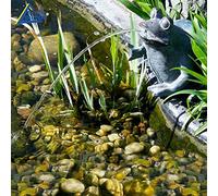 FONTANA DA GIARDINO FONTANA SOLARE DA GIARDINO DECORATIVA FONTANA A CASCATA CON GIOCO D'ACQUA RE RANA senza batteria