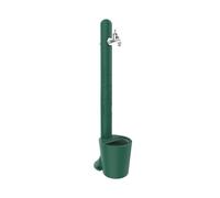 Fontana da Giardino In Resina con Rubinetto e Porta tubo E cestello H20, Dimensioni 20x18xh 90 cm - peso 2 kg con rubinetto, Garantita Colore Verde verde