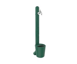 Fontana da Giardino In Resina con Rubinetto e Porta tubo E cestello H20, Dimensioni 20x18xh 90 cm - peso 2 kg con rubinetto, Garantita Colore Verde verde